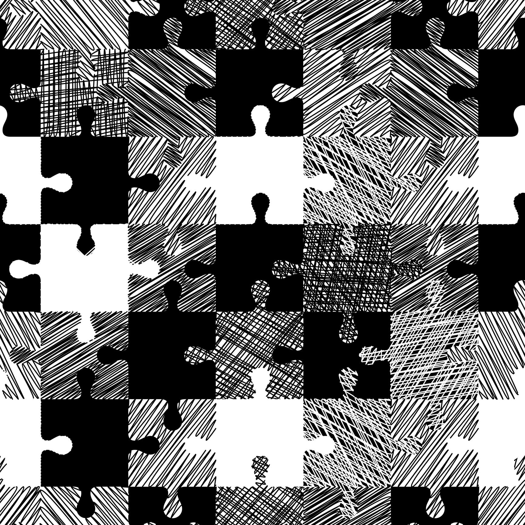 Seamless pattern with puzzles